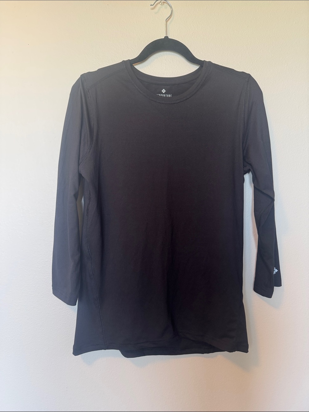 Med Couture Layers Women's Black Long Sleeve Underscrub Tee